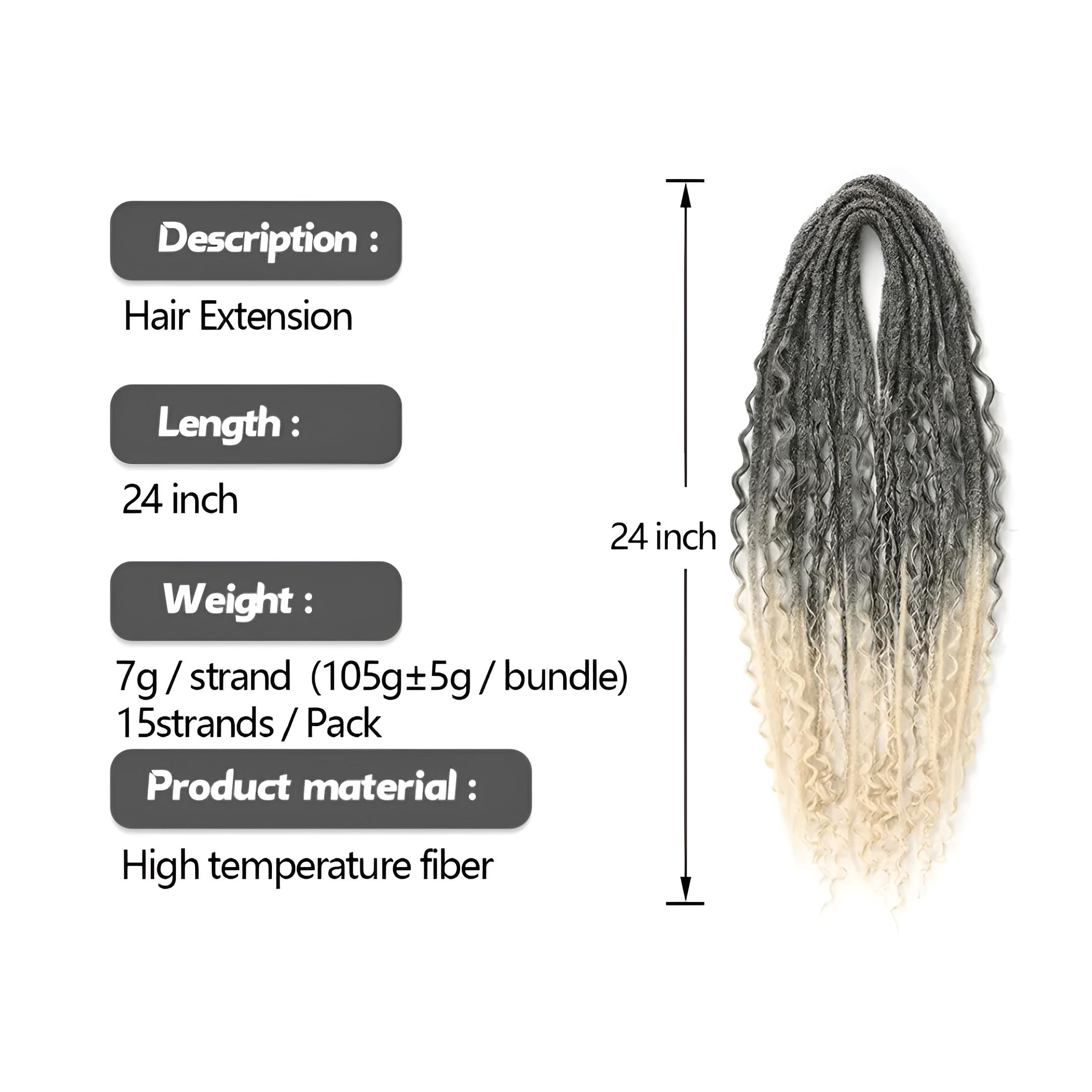 Boho Dreadlocks – Double Ended | 24 inch (60 cm)