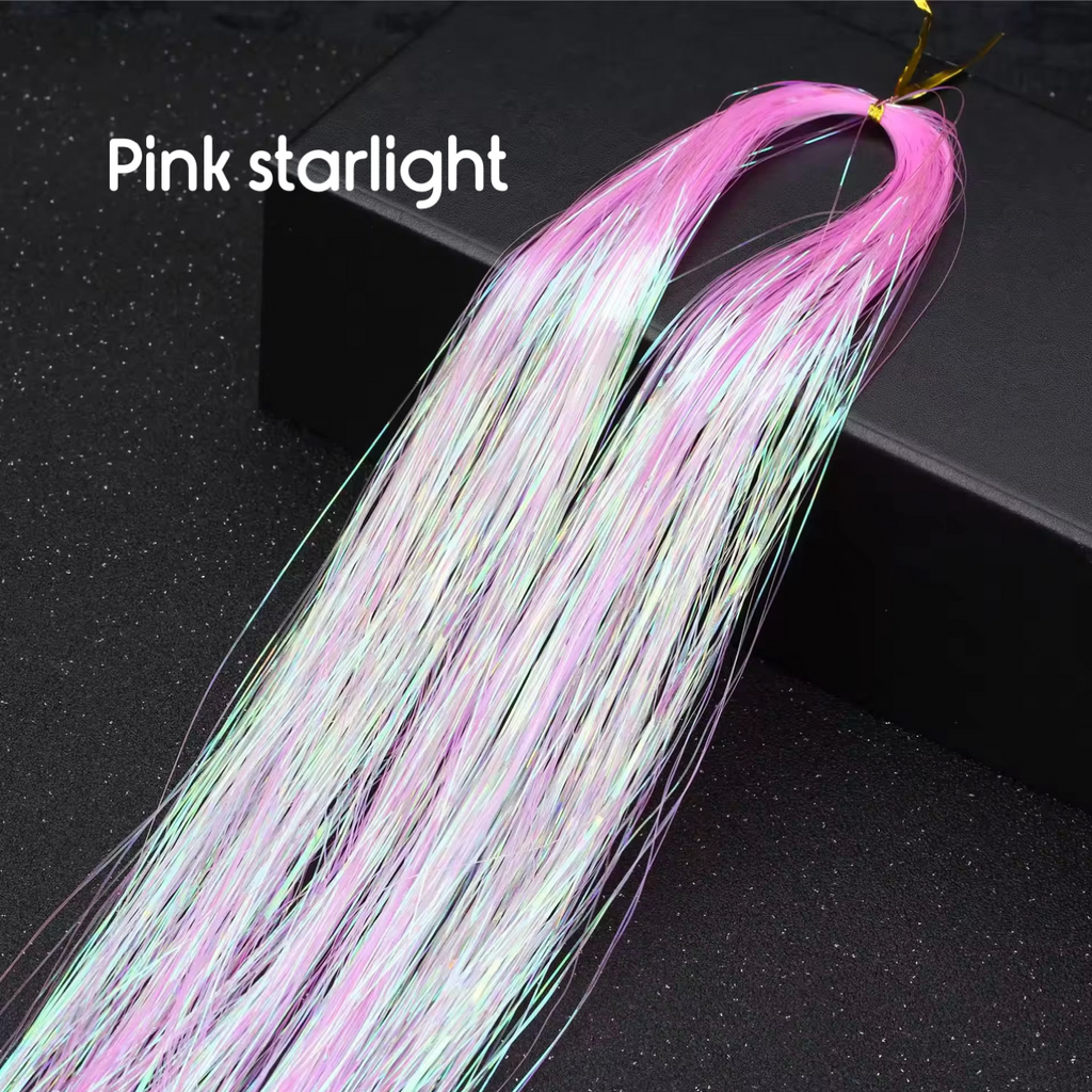 Hair Tinsel 120 cm – Glitter Strands for Braids, Boho Styles and Dreadlocks