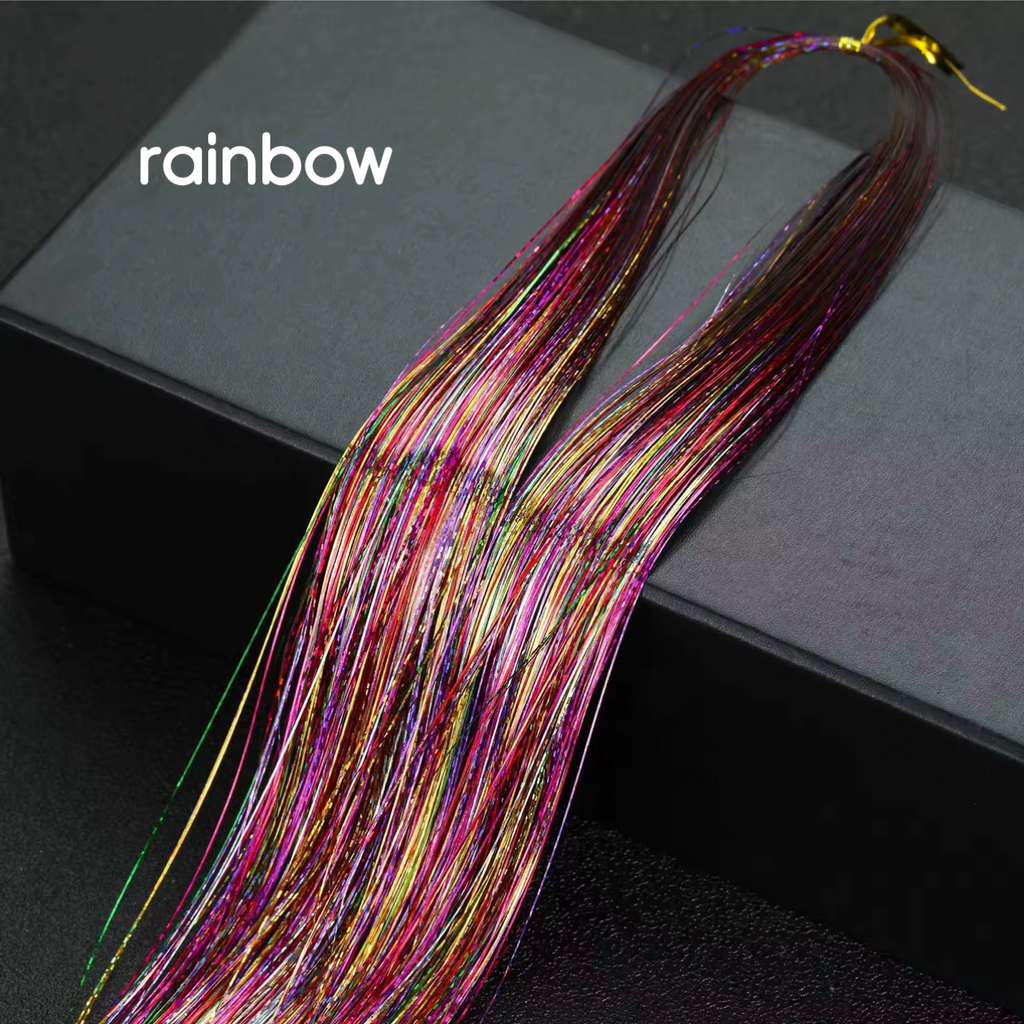 Hair Tinsel 120 cm – Glitter Strands for Braids, Boho Styles and Dreadlocks