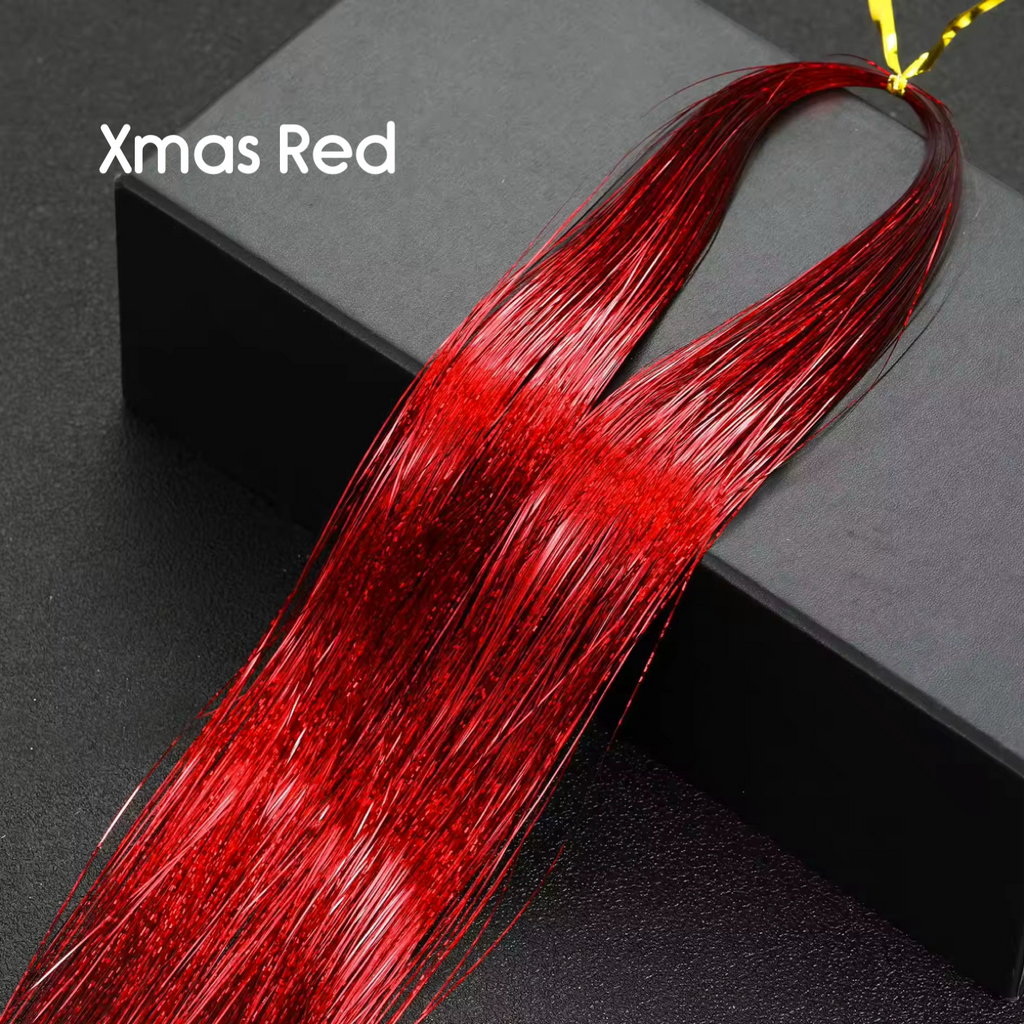 Hair Tinsel 120 cm – Glitter Strands for Braids, Boho Styles and Dreadlocks