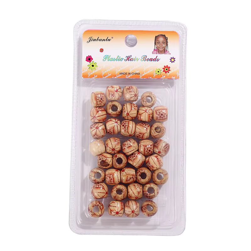 🌿 Wooden Beads – Box of approx. 35 pieces