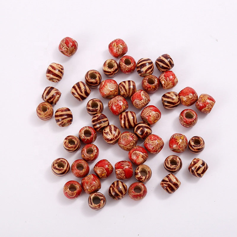 🌿 Wooden Beads – Box of approx. 35 pieces
