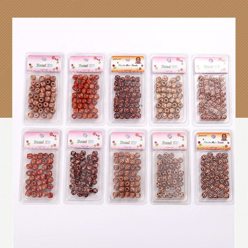 🌿 Wooden Beads – Box of approx. 35 pieces