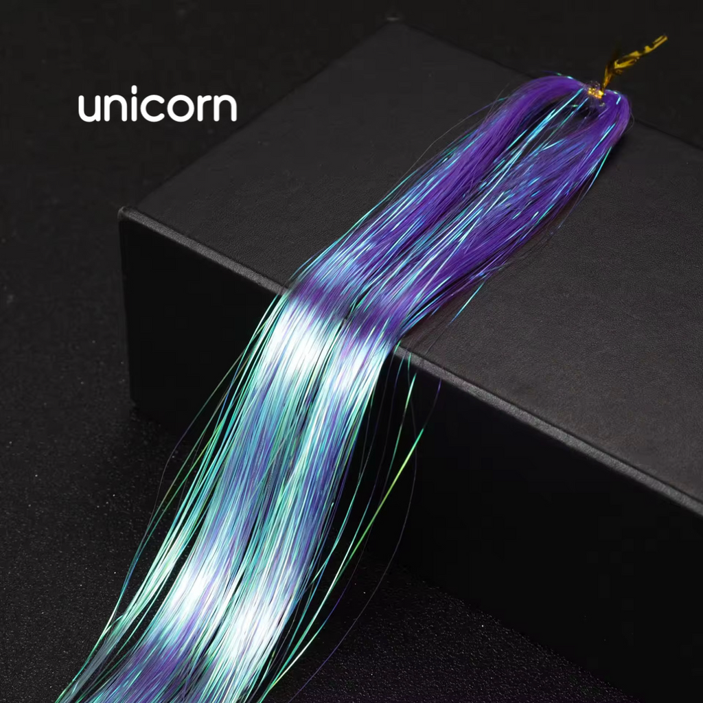 Hair Tinsel 120 cm – Glitter Strands for Braids, Boho Styles and Dreadlocks