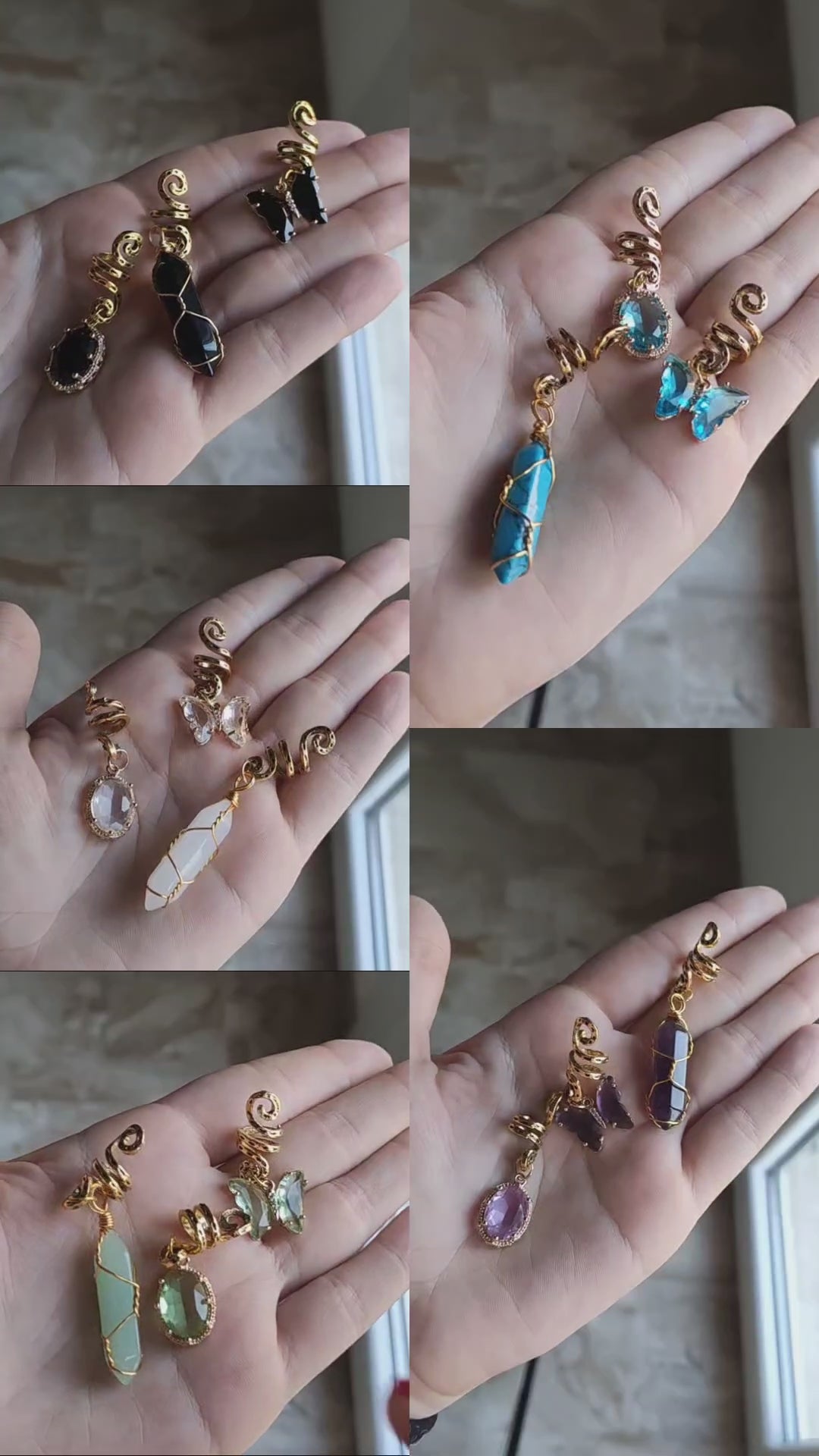 💎 Set of 3 Natural Stone Charms