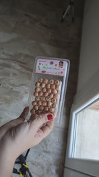 🌿 Wooden Beads – Box of approx. 35 pieces